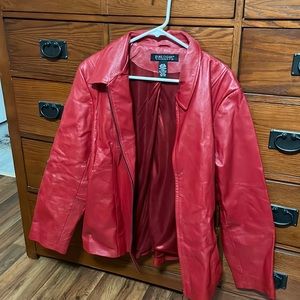 Red red leather jacket size xl